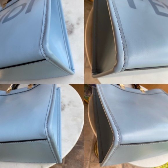 SOLD Fendi Sunshine Medium Light Blue Leather Shopper - Picture 10 of 13